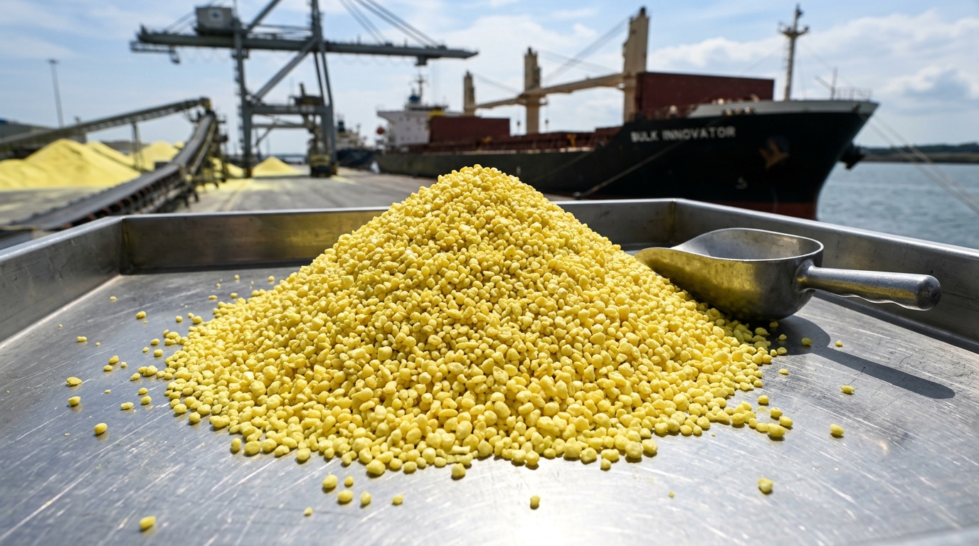 Bright Yellow Granulated Sulphur / Granular Sulfur (99.5%–99.95% Purity, 2–4 mm Granules, HS 2503.00) at Bulk Port Terminal